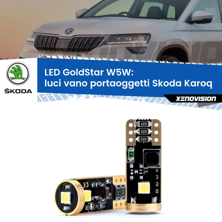 <strong>Luci Vano Portaoggetti LED Skoda Karoq</strong>  2017 in poi: ottima luminosità a 360 gradi. Si inseriscono ovunque. Canbus, Top Quality.