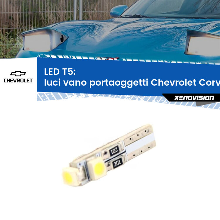 <strong>Luci Vano Portaoggetti LED no-spie per Chevrolet Corvette</strong> C5 1997 - 2004. Lampadina <strong>T5</strong> da Xenovision