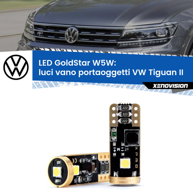 <strong>Luci Vano Portaoggetti LED VW Tiguan</strong> II 2016 in poi: ottima luminosità a 360 gradi. Si inseriscono ovunque. Canbus, Top Quality.