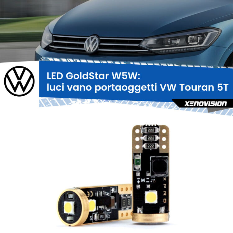 <strong>Luci Vano Portaoggetti LED VW Touran</strong> 5T 2015 - 2019: ottima luminosità a 360 gradi. Si inseriscono ovunque. Canbus, Top Quality.