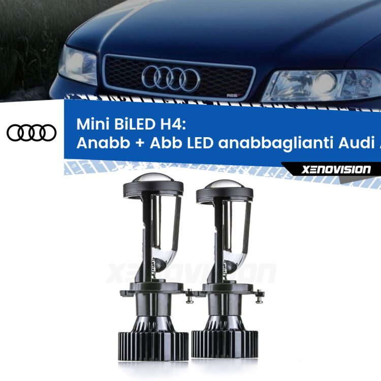 Belli nel faro da spenti e fenomenali da accesi. Trasforma il faro della tua Audi A4</strong> B5 a parabola singola in un potente lenticolare Bi-LED. Qualità Massima.