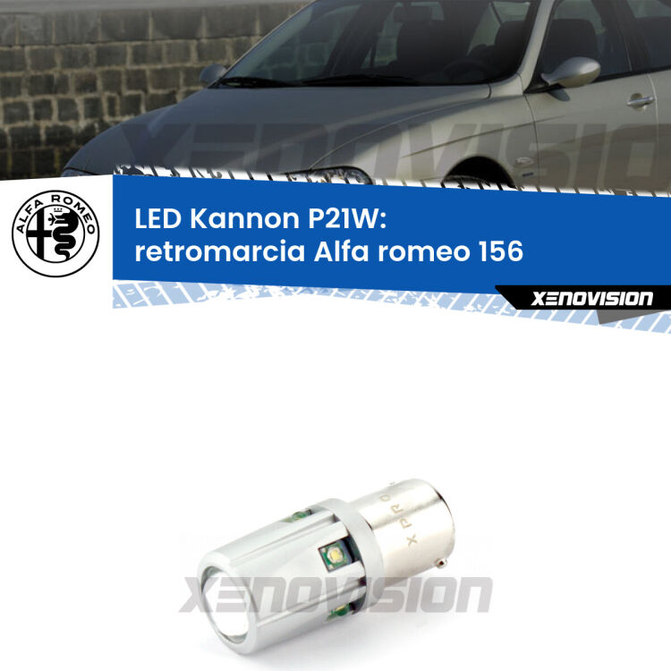 <strong>LED per Retromarcia Alfa romeo 156  1997 - 2005.</strong>Lampadina P21W con una poderosa illuminazione frontale rafforzata da 5 potenti chip laterali.