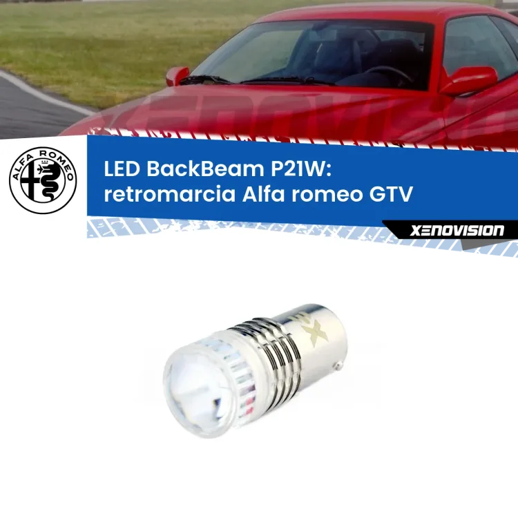 <strong>Retromarcia LED per Alfa romeo GTV</strong>  1995 - 2005. Lampada <strong>P21W</strong> canbus. Illumina a giorno con questo straordinario cannone LED a luminosità estrema.