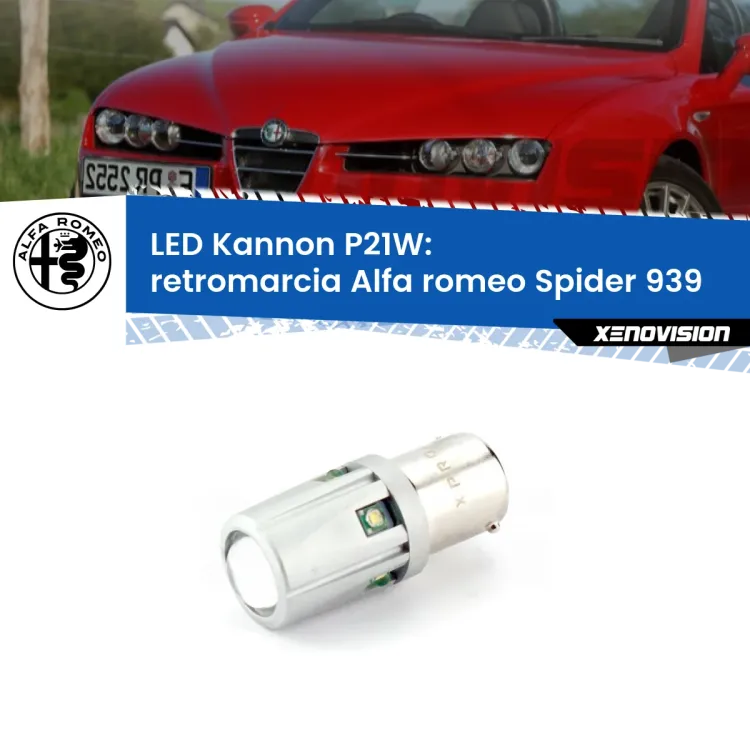 <strong>LED per Retromarcia Alfa romeo Spider 939 2006 - 2010.</strong>Lampadina P21W con una poderosa illuminazione frontale rafforzata da 5 potenti chip laterali.