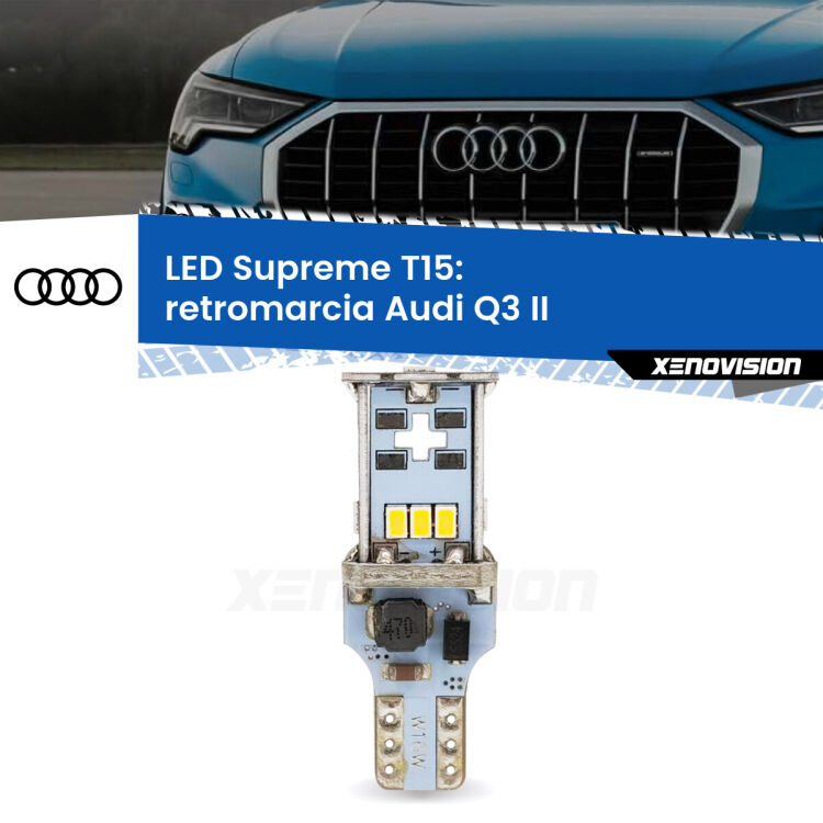 <strong>LED retromarcia per Audi Q3</strong> II 2019 in poi. 15 Chip CREE 3535, sviluppa un'incredibile potenza. Qualità Massima. Oltre 6W reali di pura potenza.