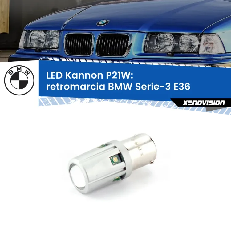 <strong>LED per Retromarcia BMW Serie-3 E36 1990 - 1998.</strong>Lampadina P21W con una poderosa illuminazione frontale rafforzata da 5 potenti chip laterali.