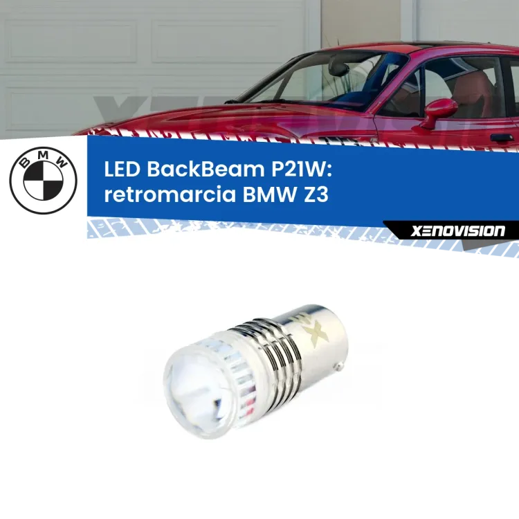 <strong>Retromarcia LED per BMW Z3</strong>  1997 - 2003. Lampada <strong>P21W</strong> canbus. Illumina a giorno con questo straordinario cannone LED a luminosità estrema.