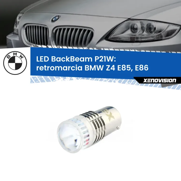 <strong>Retromarcia LED per BMW Z4</strong> E85, E86 2003 - 2008. Lampada <strong>P21W</strong> canbus. Illumina a giorno con questo straordinario cannone LED a luminosità estrema.