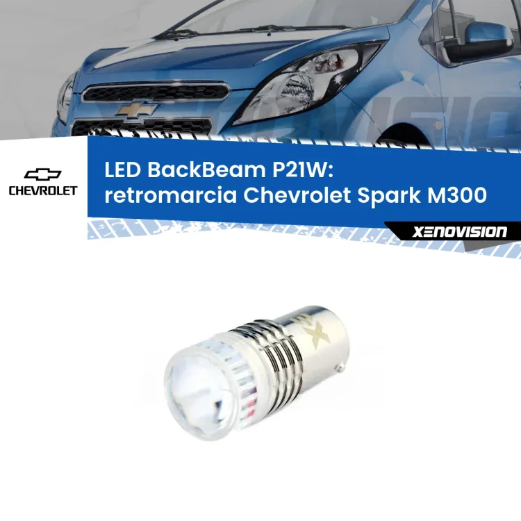 <strong>Retromarcia LED per Chevrolet Spark</strong> M300 2009 - 2016. Lampada <strong>P21W</strong> canbus. Illumina a giorno con questo straordinario cannone LED a luminosità estrema.