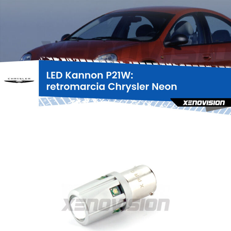 <strong>LED per Retromarcia Chrysler Neon  1994 - 1999.</strong>Lampadina P21W con una poderosa illuminazione frontale rafforzata da 5 potenti chip laterali.