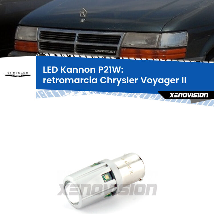 <strong>LED per Retromarcia Chrysler Voyager II  1990 - 1995.</strong>Lampadina P21W con una poderosa illuminazione frontale rafforzata da 5 potenti chip laterali.