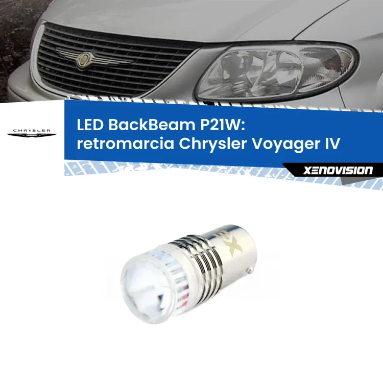 <strong>Retromarcia LED per Chrysler Voyager IV</strong>  2000 - 2007. Lampada <strong>P21W</strong> canbus. Illumina a giorno con questo straordinario cannone LED a luminosità estrema.