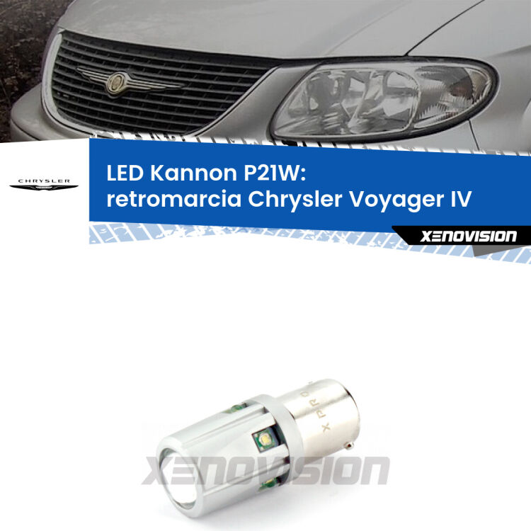 <strong>LED per Retromarcia Chrysler Voyager IV  2000 - 2007.</strong>Lampadina P21W con una poderosa illuminazione frontale rafforzata da 5 potenti chip laterali.