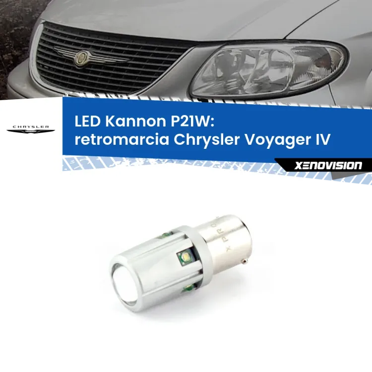 <strong>LED per Retromarcia Chrysler Voyager IV  2000 - 2007.</strong>Lampadina P21W con una poderosa illuminazione frontale rafforzata da 5 potenti chip laterali.