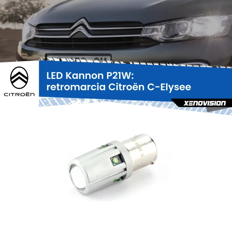 <strong>LED per Retromarcia Citroën C-Elysee  2012 in poi.</strong>Lampadina P21W con una poderosa illuminazione frontale rafforzata da 5 potenti chip laterali.