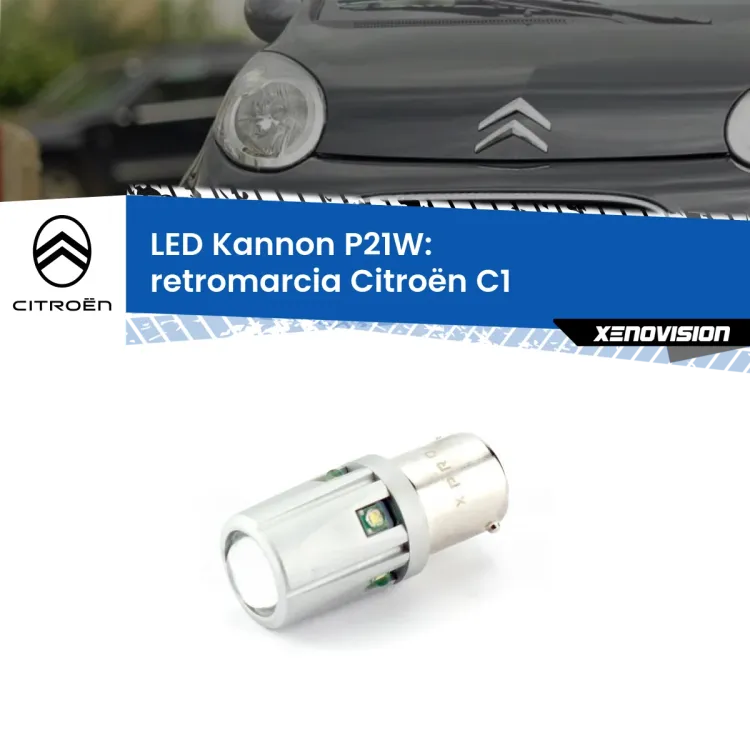 <strong>LED per Retromarcia Citroën C1  2005 - 2013.</strong>Lampadina P21W con una poderosa illuminazione frontale rafforzata da 5 potenti chip laterali.