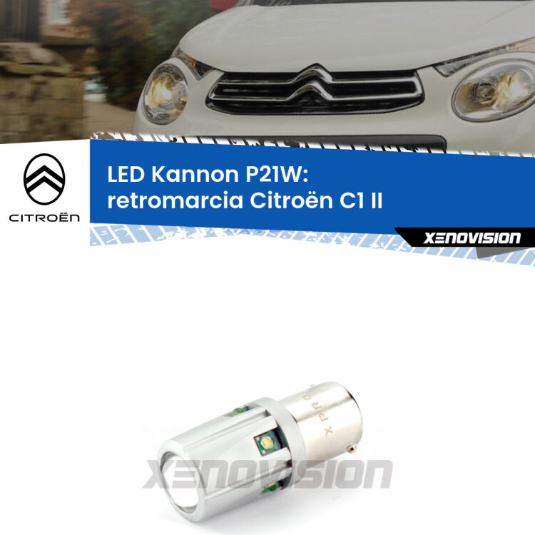 <strong>LED per Retromarcia Citroën C1 II 2014 in poi.</strong>Lampadina P21W con una poderosa illuminazione frontale rafforzata da 5 potenti chip laterali.