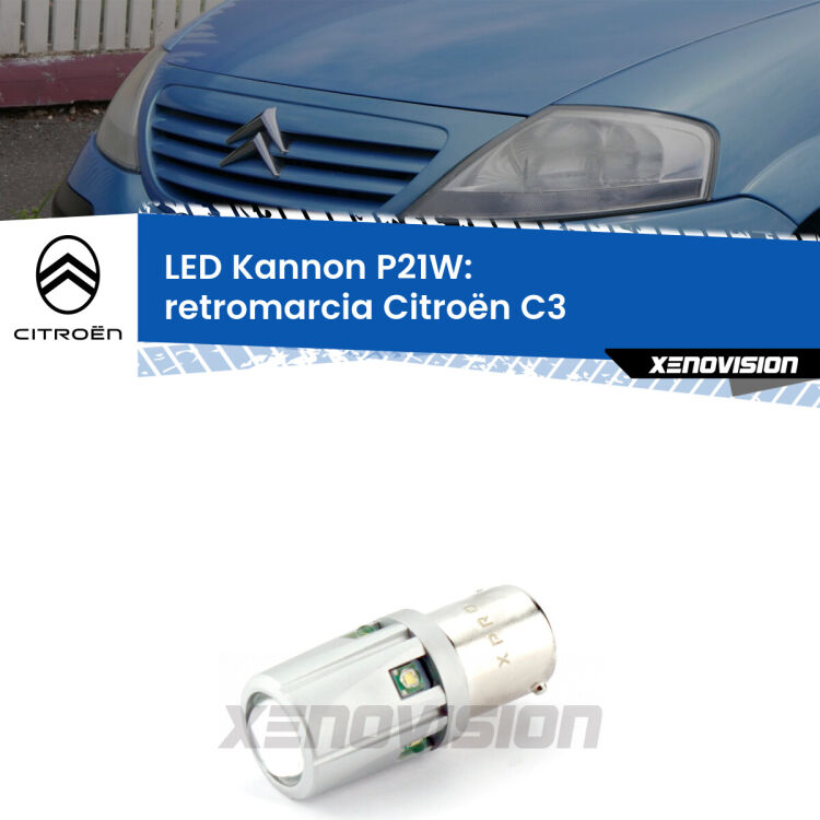 <strong>LED per Retromarcia Citroën C3  2002 - 2009.</strong>Lampadina P21W con una poderosa illuminazione frontale rafforzata da 5 potenti chip laterali.