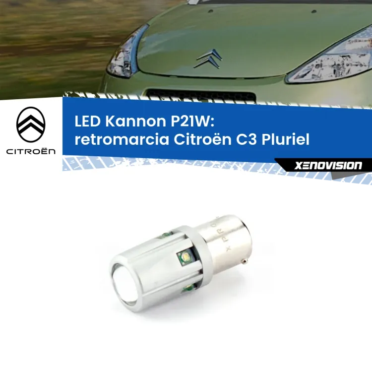 <strong>LED per Retromarcia Citroën C3 Pluriel  2003 - 2010.</strong>Lampadina P21W con una poderosa illuminazione frontale rafforzata da 5 potenti chip laterali.