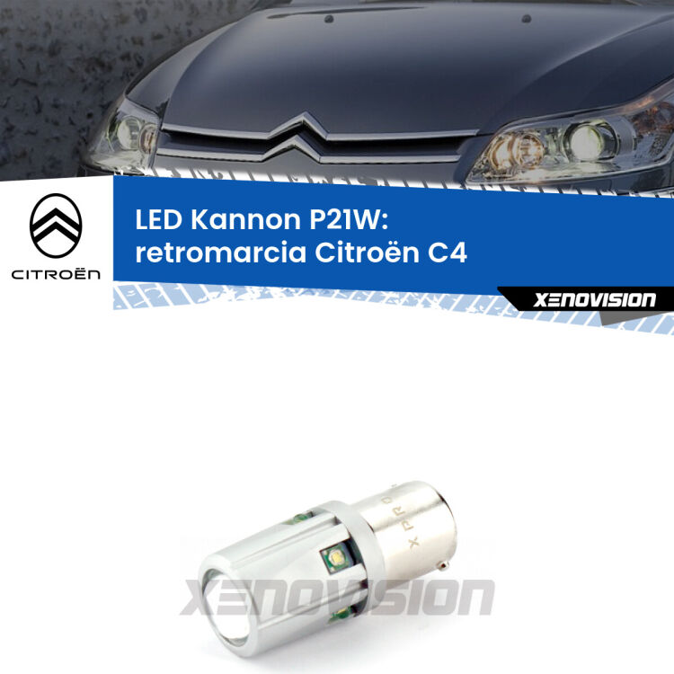 <strong>LED per Retromarcia Citroën C4  2004 - 2011.</strong>Lampadina P21W con una poderosa illuminazione frontale rafforzata da 5 potenti chip laterali.