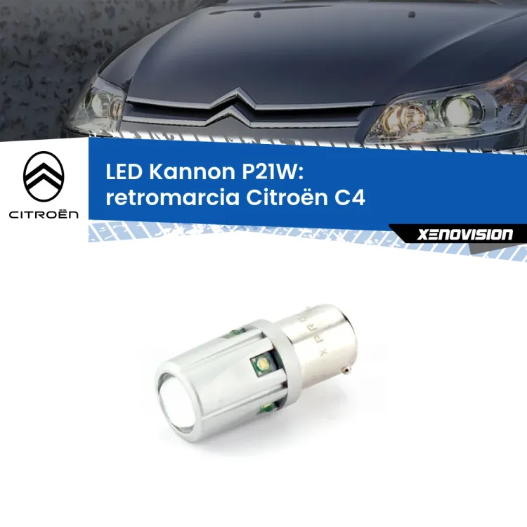 <strong>LED per Retromarcia Citroën C4  2004 - 2011.</strong>Lampadina P21W con una poderosa illuminazione frontale rafforzata da 5 potenti chip laterali.