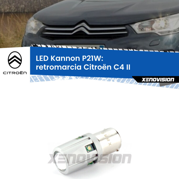 <strong>LED per Retromarcia Citroën C4 II 2009 - 2016.</strong>Lampadina P21W con una poderosa illuminazione frontale rafforzata da 5 potenti chip laterali.