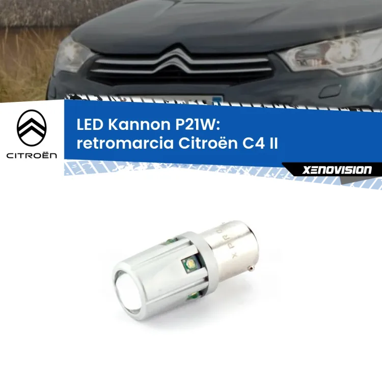 <strong>LED per Retromarcia Citroën C4 II 2009 - 2016.</strong>Lampadina P21W con una poderosa illuminazione frontale rafforzata da 5 potenti chip laterali.