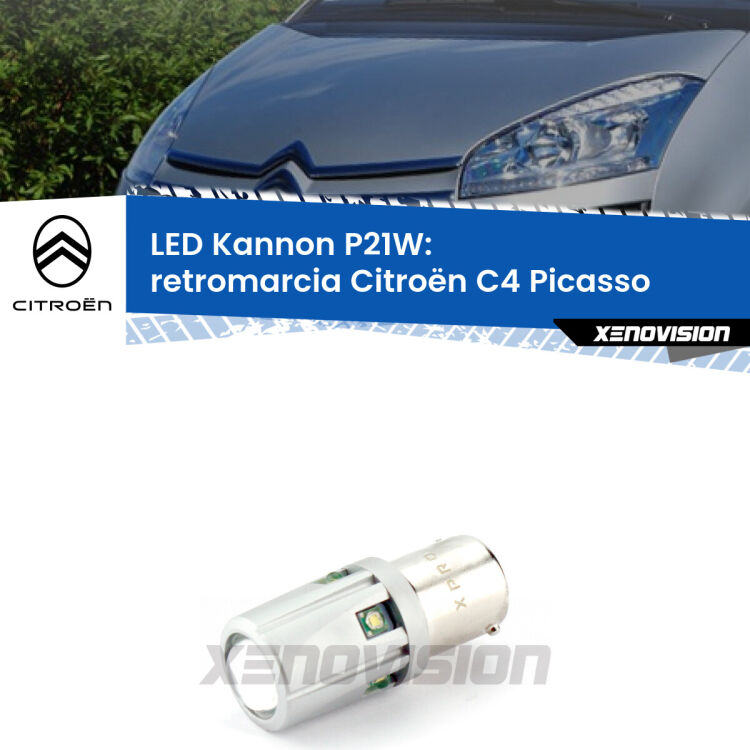 <strong>LED per Retromarcia Citroën C4 Picasso  2006 - 2013.</strong>Lampadina P21W con una poderosa illuminazione frontale rafforzata da 5 potenti chip laterali.