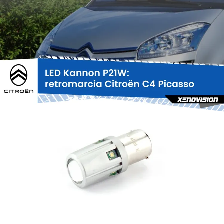 <strong>LED per Retromarcia Citroën C4 Picasso  2006 - 2013.</strong>Lampadina P21W con una poderosa illuminazione frontale rafforzata da 5 potenti chip laterali.