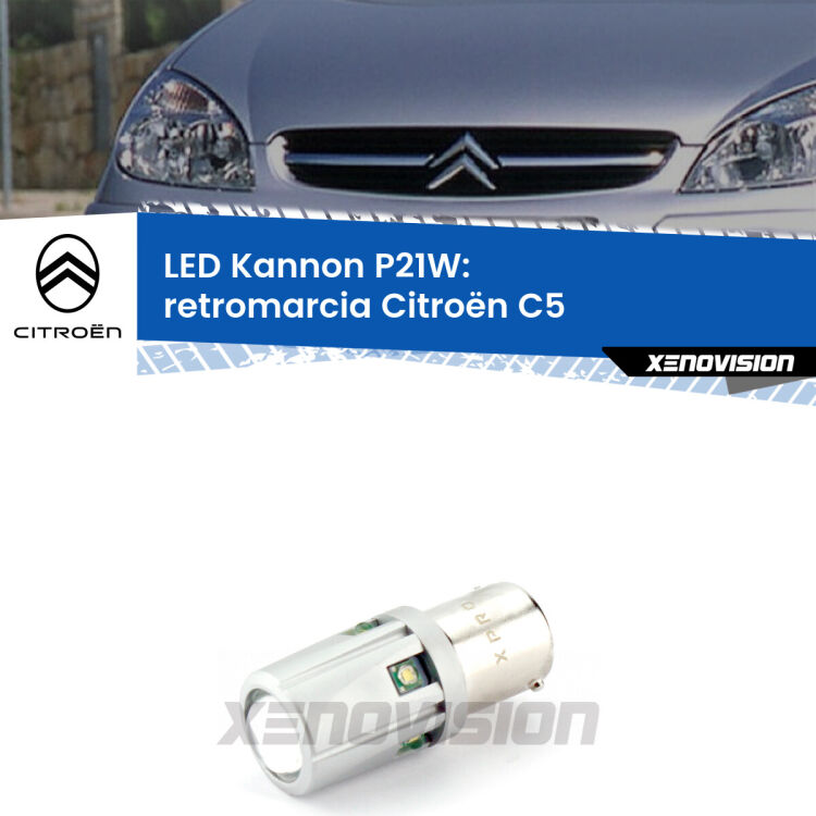 <strong>LED per Retromarcia Citroën C5  2001 - 2004.</strong>Lampadina P21W con una poderosa illuminazione frontale rafforzata da 5 potenti chip laterali.