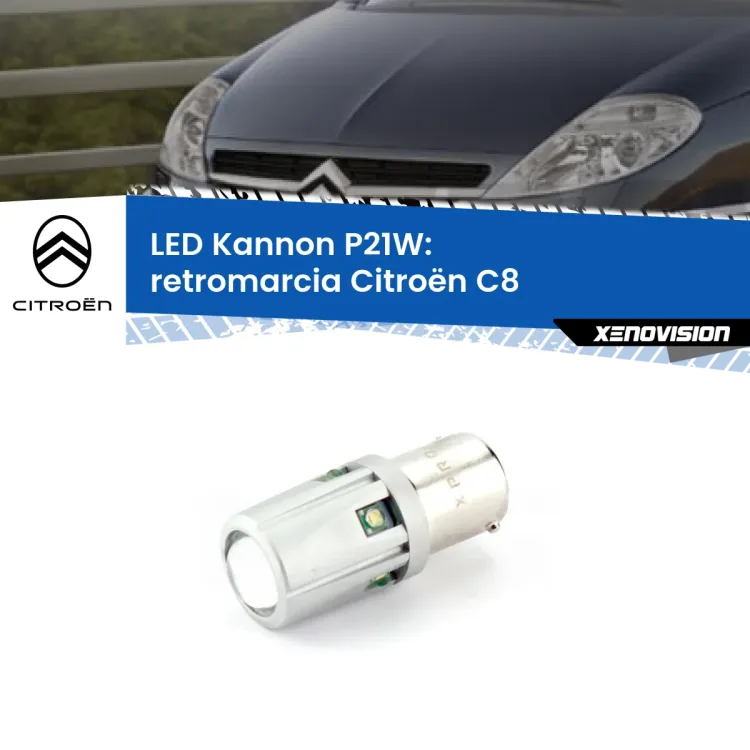 <strong>LED per Retromarcia Citroën C8  2002 - 2010.</strong>Lampadina P21W con una poderosa illuminazione frontale rafforzata da 5 potenti chip laterali.