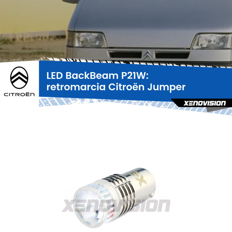 <strong>Retromarcia LED per Citroën Jumper</strong>  1994 - 2002. Lampada <strong>P21W</strong> canbus. Illumina a giorno con questo straordinario cannone LED a luminosità estrema.