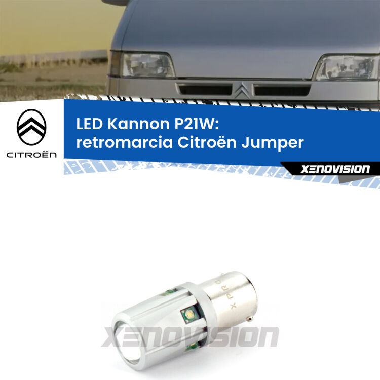 <strong>LED per Retromarcia Citroën Jumper  1994 - 2002.</strong>Lampadina P21W con una poderosa illuminazione frontale rafforzata da 5 potenti chip laterali.