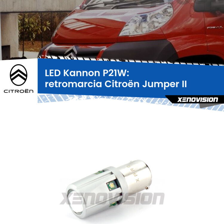 <strong>LED per Retromarcia Citroën Jumper II 2002 in poi.</strong>Lampadina P21W con una poderosa illuminazione frontale rafforzata da 5 potenti chip laterali.