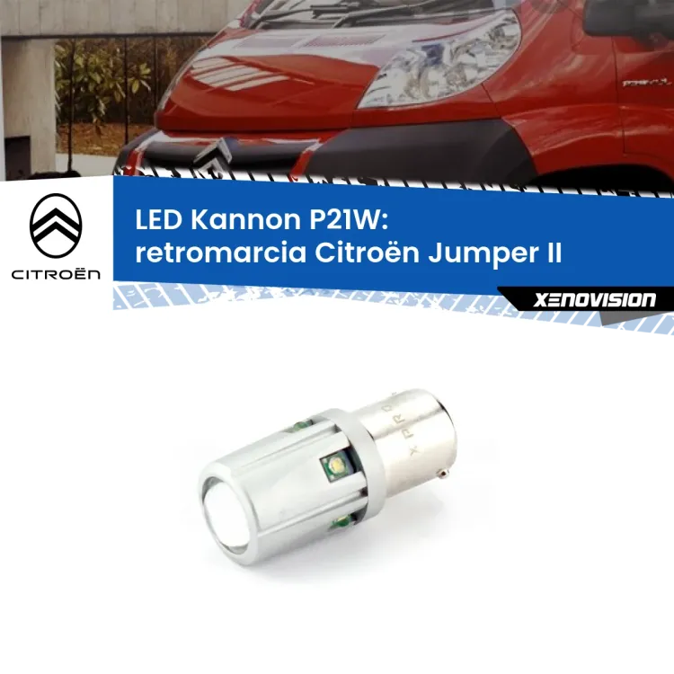 <strong>LED per Retromarcia Citroën Jumper II 2002 in poi.</strong>Lampadina P21W con una poderosa illuminazione frontale rafforzata da 5 potenti chip laterali.