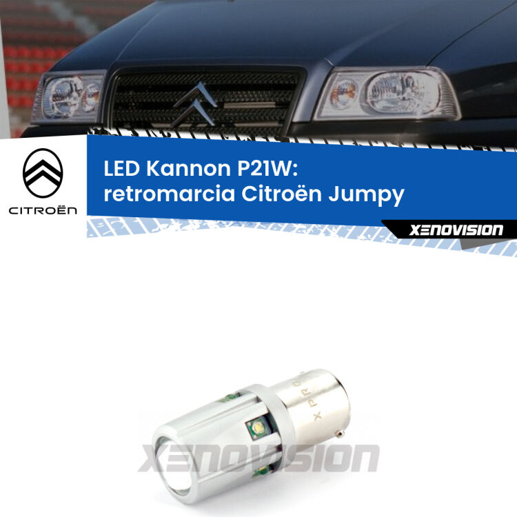 <strong>LED per Retromarcia Citroën Jumpy  1994 - 2005.</strong>Lampadina P21W con una poderosa illuminazione frontale rafforzata da 5 potenti chip laterali.