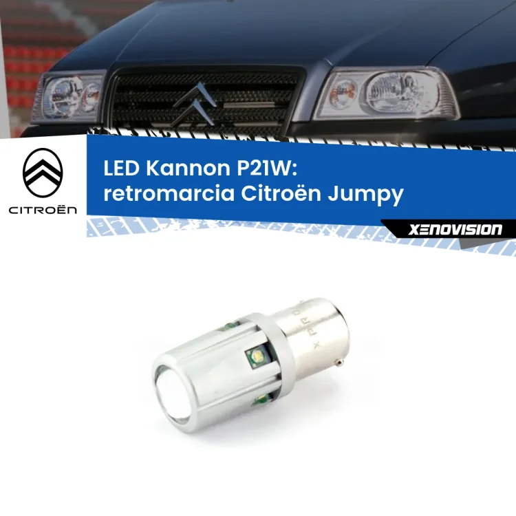 <strong>LED per Retromarcia Citroën Jumpy  1994 - 2005.</strong>Lampadina P21W con una poderosa illuminazione frontale rafforzata da 5 potenti chip laterali.