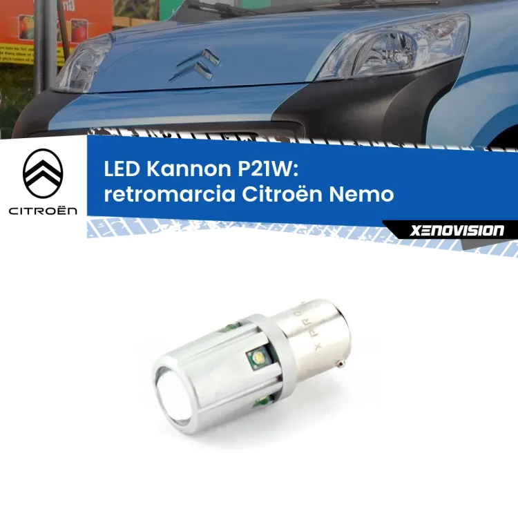 <strong>LED per Retromarcia Citroën Nemo  2008 in poi.</strong>Lampadina P21W con una poderosa illuminazione frontale rafforzata da 5 potenti chip laterali.