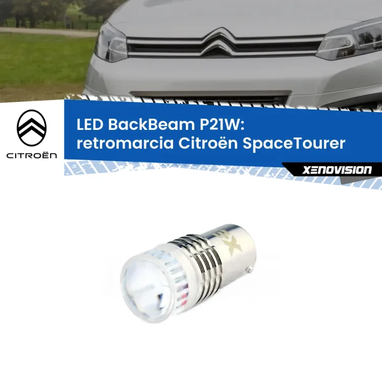 <strong>Retromarcia LED per Citroën SpaceTourer</strong>  2016 in poi. Lampada <strong>P21W</strong> canbus. Illumina a giorno con questo straordinario cannone LED a luminosità estrema.