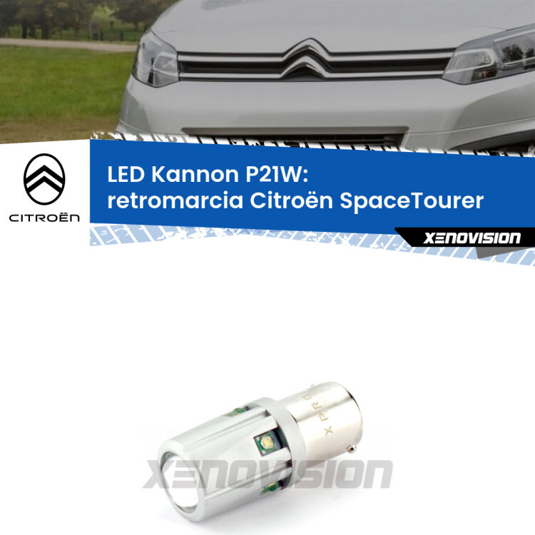 <strong>LED per Retromarcia Citroën SpaceTourer  2016 in poi.</strong>Lampadina P21W con una poderosa illuminazione frontale rafforzata da 5 potenti chip laterali.