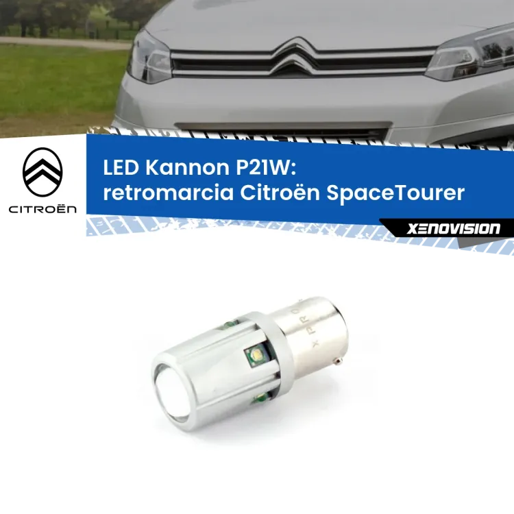 <strong>LED per Retromarcia Citroën SpaceTourer  2016 in poi.</strong>Lampadina P21W con una poderosa illuminazione frontale rafforzata da 5 potenti chip laterali.