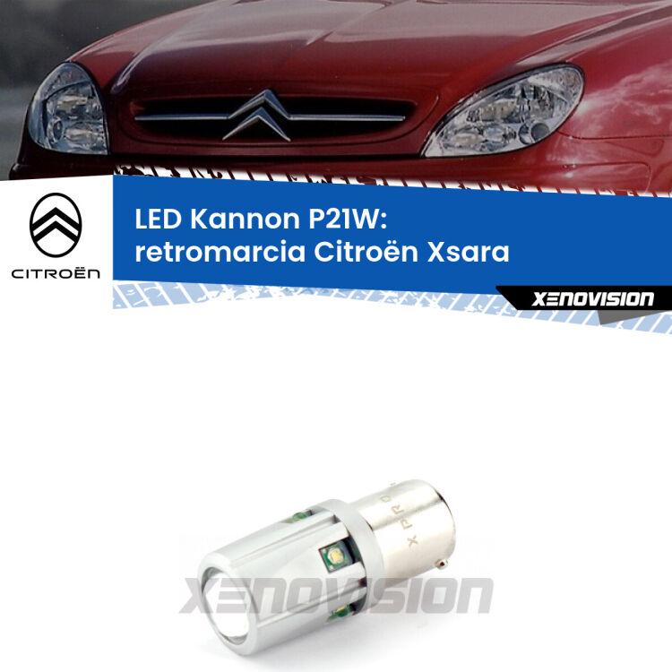 <strong>LED per Retromarcia Citroën Xsara  1997 - 2005.</strong>Lampadina P21W con una poderosa illuminazione frontale rafforzata da 5 potenti chip laterali.