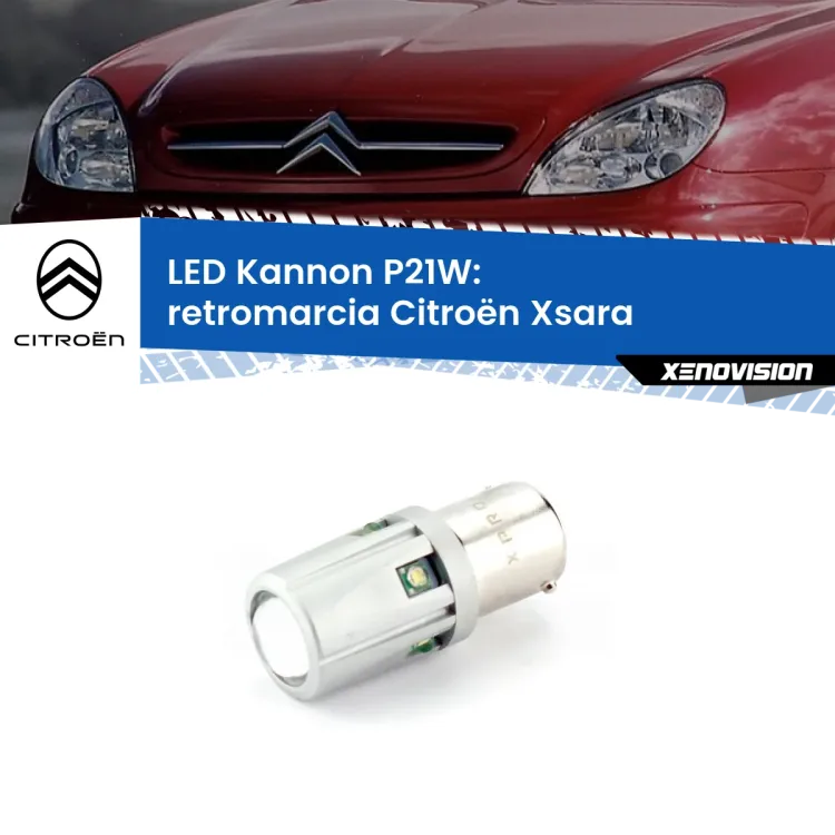 <strong>LED per Retromarcia Citroën Xsara  1997 - 2005.</strong>Lampadina P21W con una poderosa illuminazione frontale rafforzata da 5 potenti chip laterali.