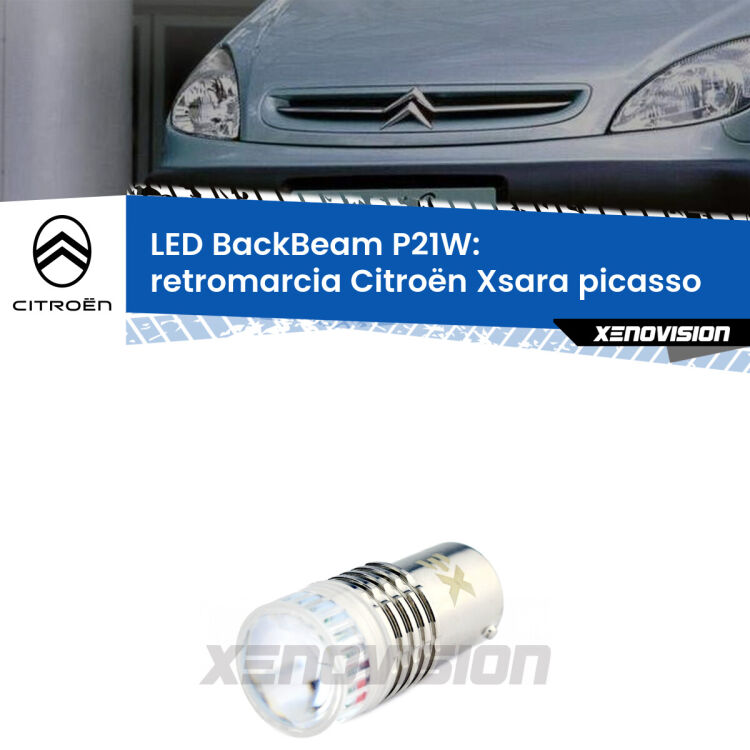 <strong>Retromarcia LED per Citroën Xsara picasso</strong>  1999 - 2012. Lampada <strong>P21W</strong> canbus. Illumina a giorno con questo straordinario cannone LED a luminosità estrema.