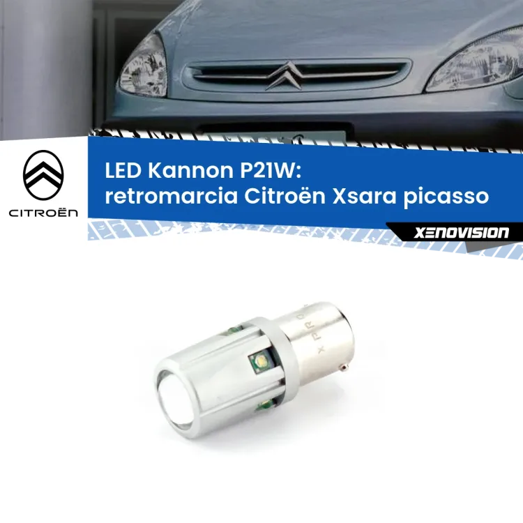 <strong>LED per Retromarcia Citroën Xsara picasso  1999 - 2012.</strong>Lampadina P21W con una poderosa illuminazione frontale rafforzata da 5 potenti chip laterali.