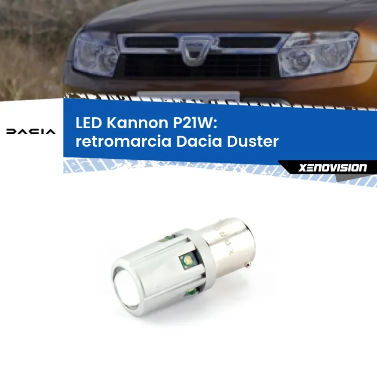 <strong>LED per Retromarcia Dacia Duster  2010 - 2016.</strong>Lampadina P21W con una poderosa illuminazione frontale rafforzata da 5 potenti chip laterali.