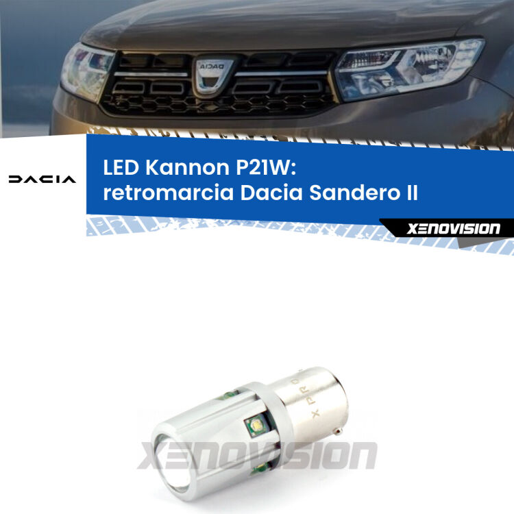 <strong>LED per Retromarcia Dacia Sandero II  2012 in poi.</strong>Lampadina P21W con una poderosa illuminazione frontale rafforzata da 5 potenti chip laterali.