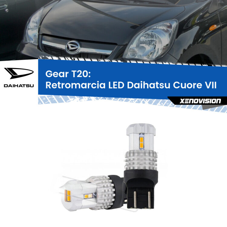 <strong>LED T20 </strong><strong>retromarcia</strong> <strong>Daihatsu</strong> <strong>Cuore VII </strong> 2007 - 2018. Coppia LED effetto Stealth, ottima resa in ogni direzione, Qualità Massima.