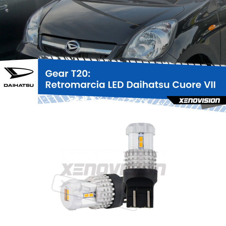 <strong>LED T20 </strong><strong>retromarcia</strong> <strong>Daihatsu</strong> <strong>Cuore VII </strong> 2007 - 2018. Coppia LED effetto Stealth, ottima resa in ogni direzione, Qualità Massima.