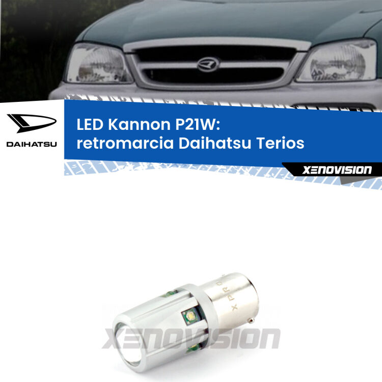 <strong>LED per Retromarcia Daihatsu Terios  1997 - 2005.</strong>Lampadina P21W con una poderosa illuminazione frontale rafforzata da 5 potenti chip laterali.